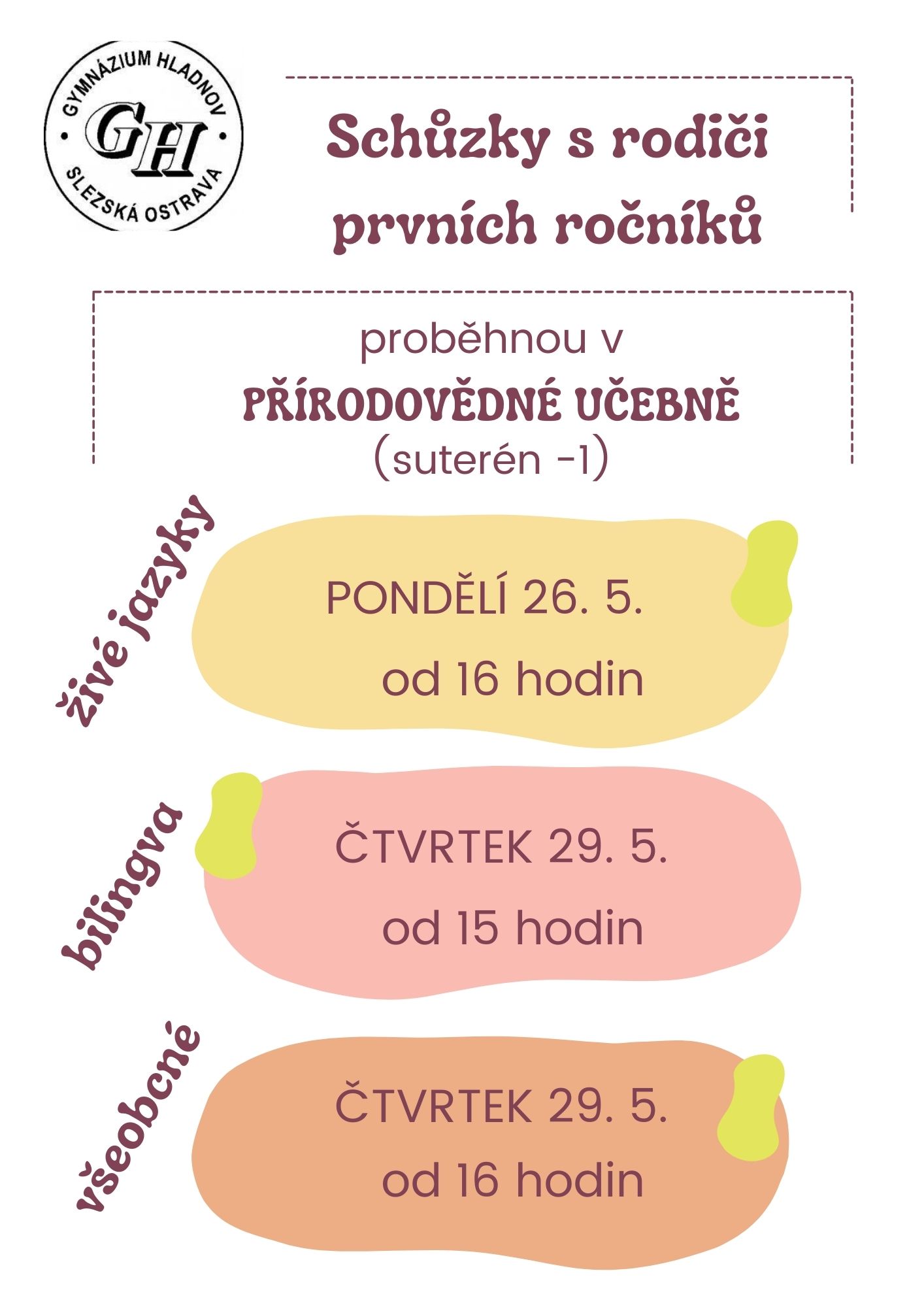 Schůzky s rodiči prvních ročníků