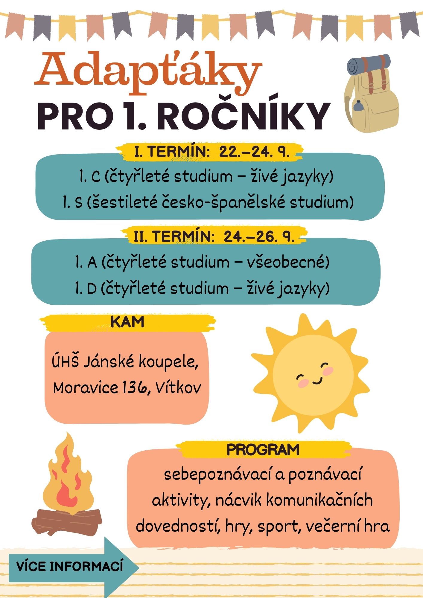 Adaptační kurzy pro 1. ročníky Adaptační kurzy pro 1. ročníky
